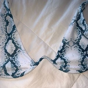 Blue Snakeskin Bikini Top Sale